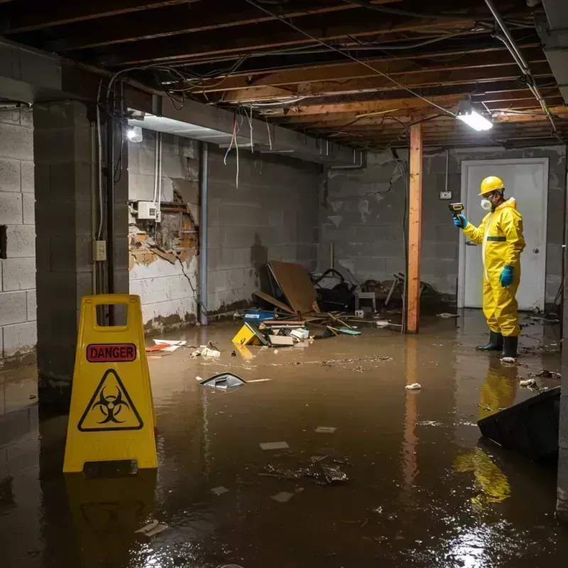 Flooded Basement Electrical Hazard in Fulton County, IL Property